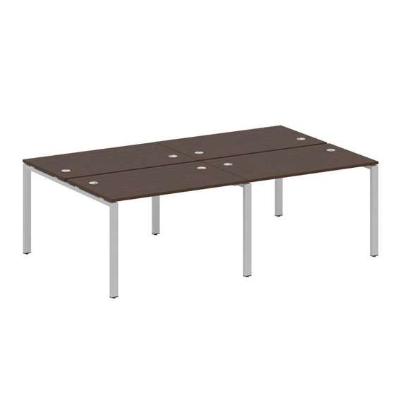 Metal System Рабочая станция на 4 места на П-образном м/к БП.СМ-4.2 Венге Цаво/Металл Серый 2400*147