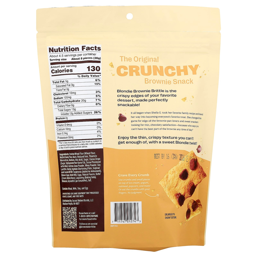 Sheila G's, Brownie Brittle® Blondies, шоколадная крошка, 142 г (5 унций)