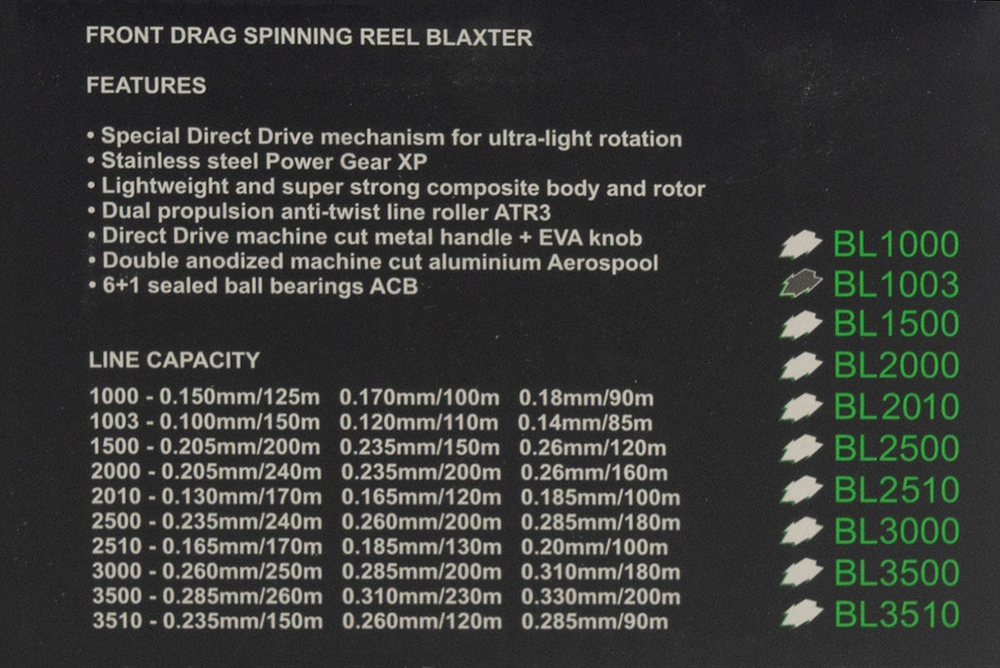 Катушка безынерционная Stinger Blaxter 1003 (1000, 6+1BB, мет. шпуля)