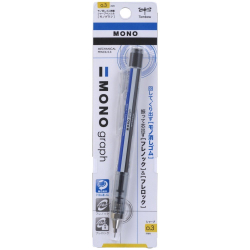 Механический карандаш 0,3 мм Tombow Mono Graph (сине-бело-черный)