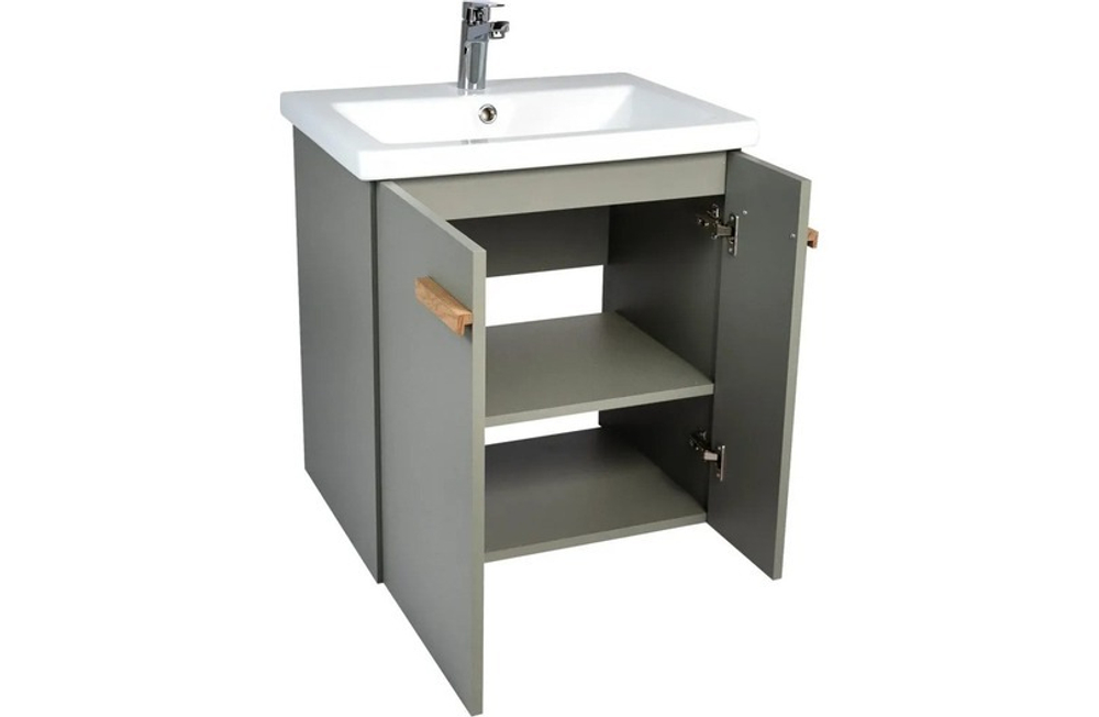 Тумба VIANT "Мюнхен" COMO 60 2 ств подвесная хаки 430х560х620