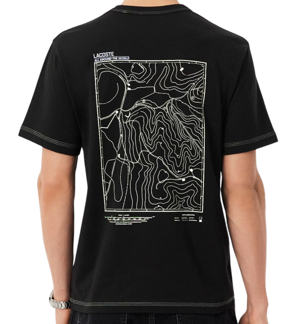 Теннисная футболка Lacoste Multi Print Jersey - black