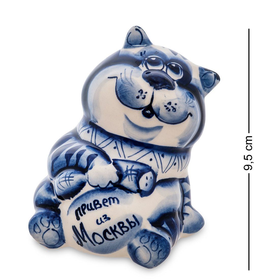 ГЛ- 345 Фигурка «Кот-А кому сейчас легко?» (Гжельский фарфор)