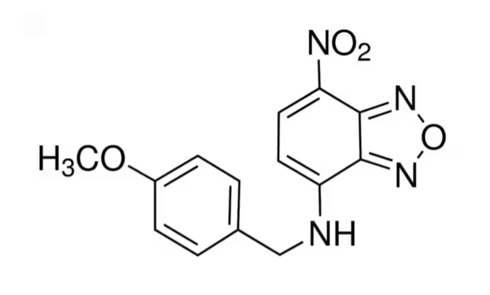 7-(4-метоксибензиламино)-4-нитробенз-2-окса-1,3-диазол структура формула
