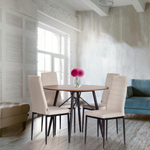Стул Easy (mod. JSC02-1) металл, флок, 41 х 52 х 96 см, beige (молочный) HLR2 / черный