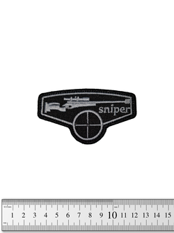 Шеврон Sniper вышивка. Чёрный