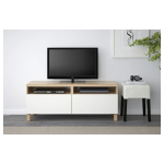Тумба под ТВ с ящиками - IKEA BESTÅ/BESTA/БЕСТО ИКЕА, 42х48х120 см, белый/под беленый дуб