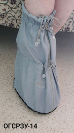 Легкий чехол с подошвой из резины на аппарат Илизарова на голени и стопе. Хлопок+ полиэстер. ОГСРЗУ-6.