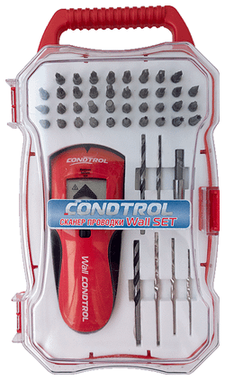 Детектор CONDTROL WALL set+ max глубина об.меди,дерева,проводки,стали 38мм (3-12-015)
