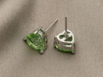 Серьги Салатовое Сердце