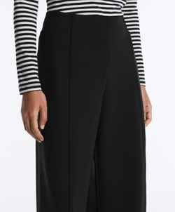 OYSHO Брюки с высокой посадкой и широкими штанинами с эффектом неопрена, черный