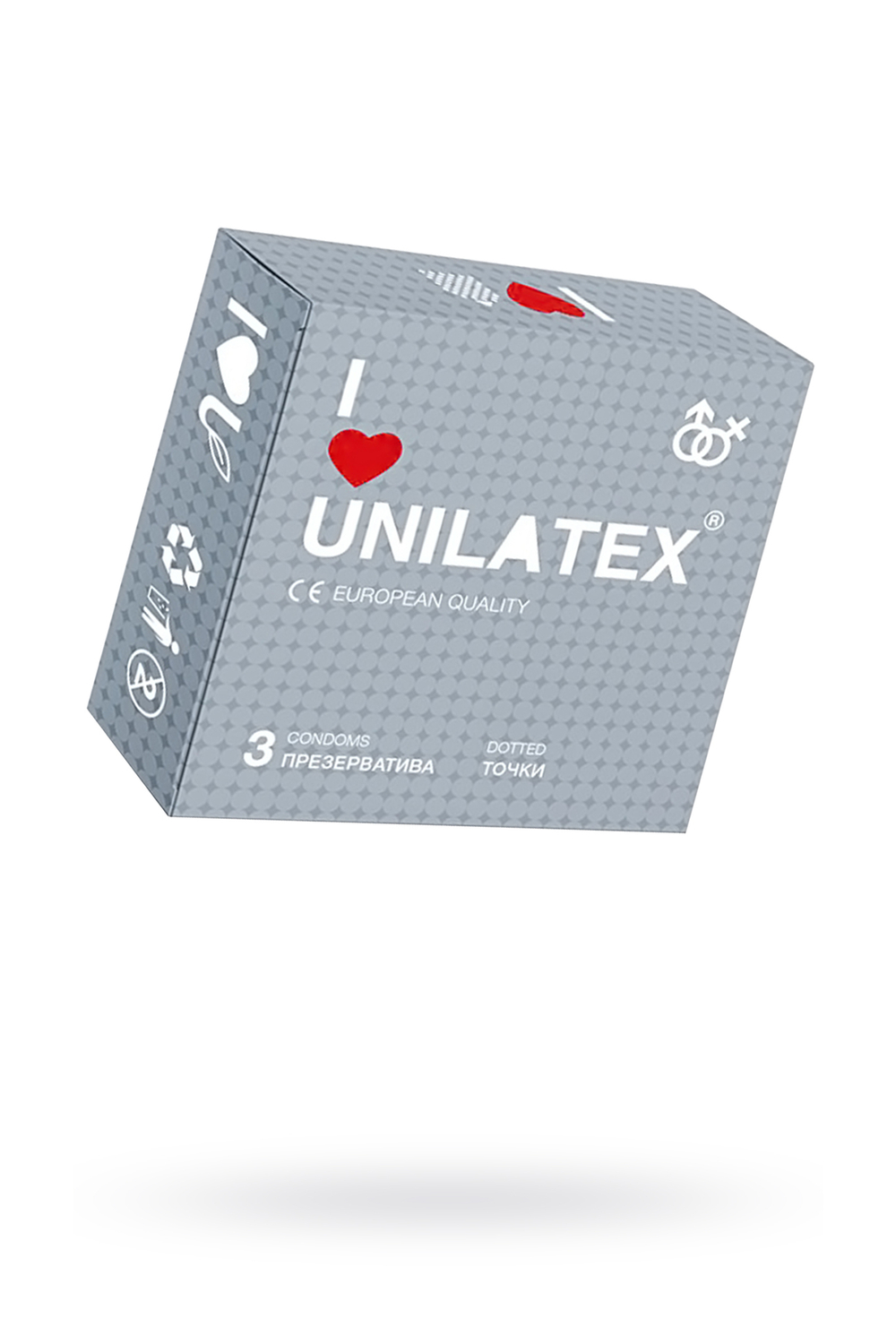 Презервативы Unilatex Dotted с точками, 3 шт
