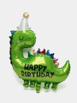 Шар (35""/89 см) Фигура, Динозаврик в колпачке, 1 шт. Китай. Д094