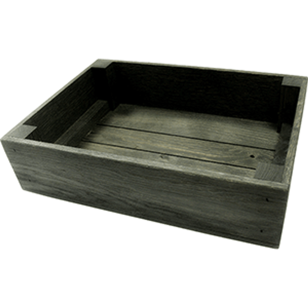 Ящик для подачи прямоугольный с бортом;дуб;H=9,L=35,B=25см