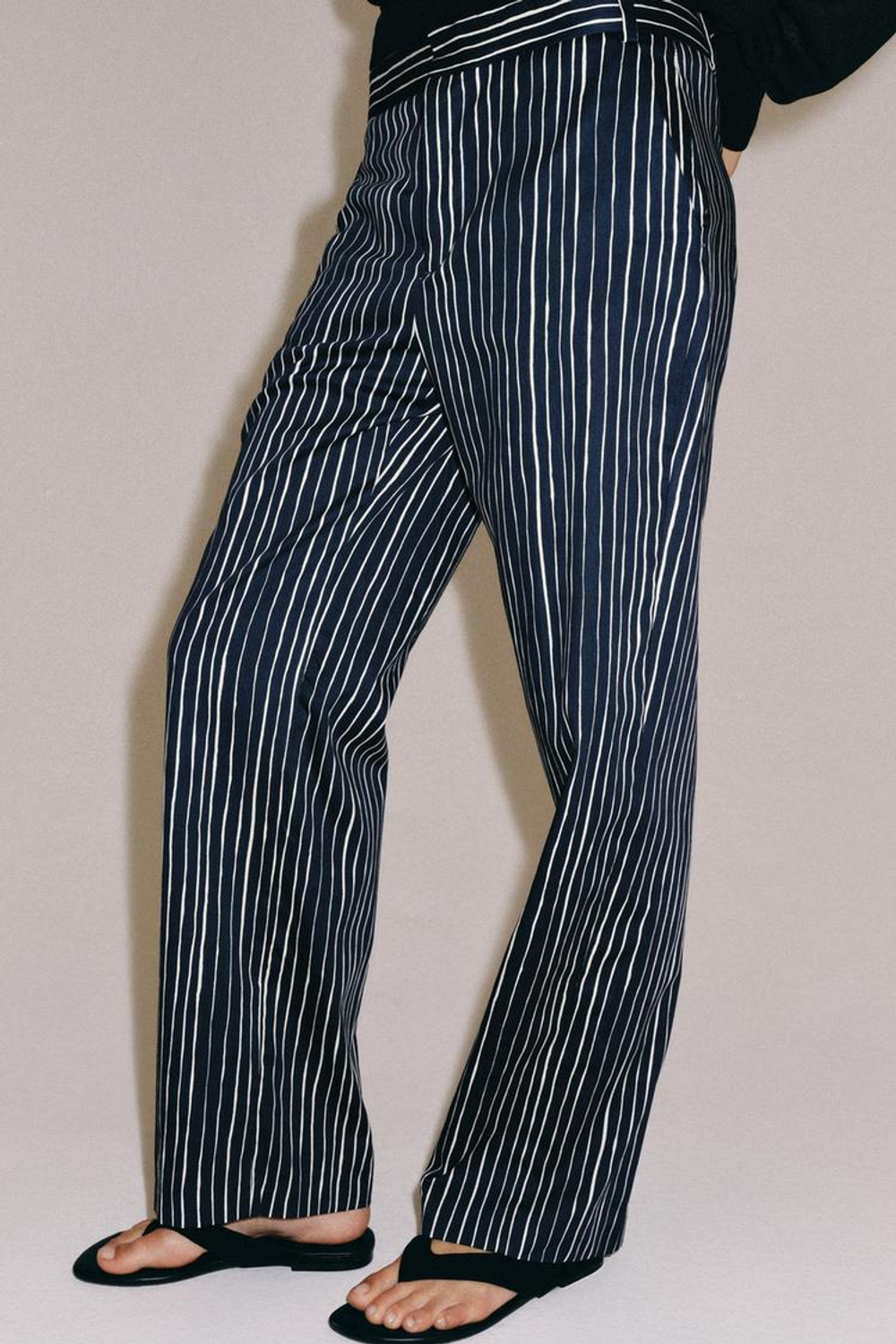 ZARA БРЮКИ В ПОЛОСКУ — ZW COLLECTION, МОРСКОЙ СИНИЙ