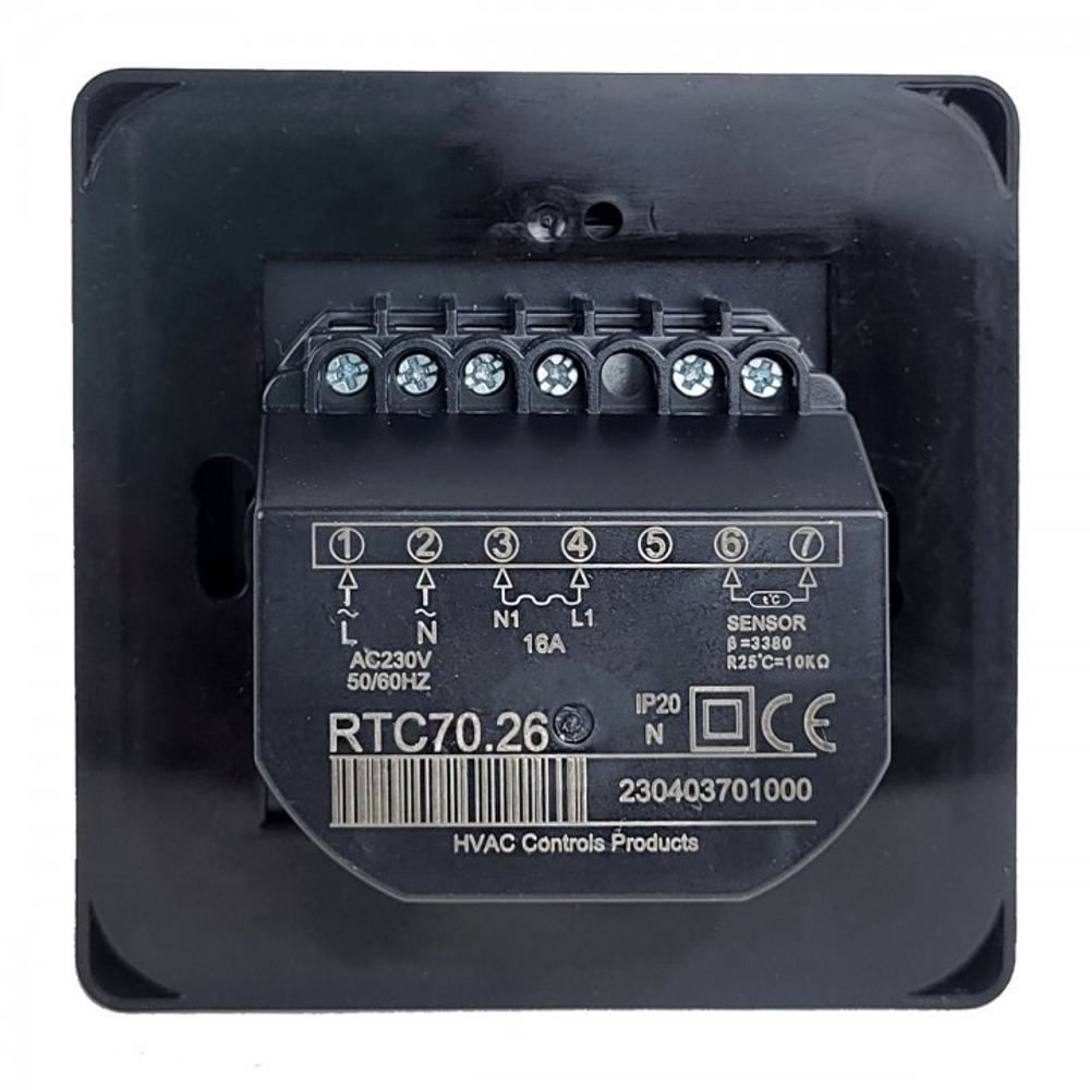Терморегулятор Eastec RTC 70.26. (3.5 кВт) черный