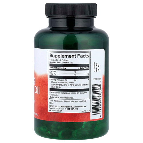 Swanson, масло первоцвета вечернего, 250 капсул (500 мг в 1 капсуле)
