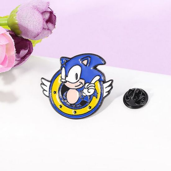 Значок Ёж Соник, Sonic the Hedgehog, р-р 3х3,5 см