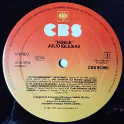 Винтажная виниловая пластинка LP Julio Iglesias Fidele (Holland 1981)