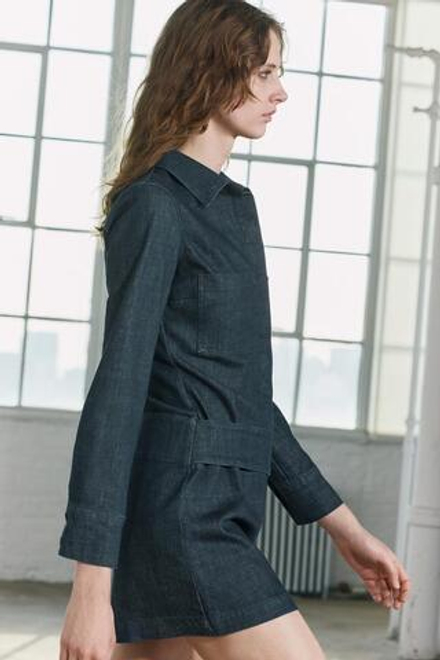 ZARA КОРОТКОЕ ДЖИНСОВОЕ ПЛАТЬЕ — ZW COLLECTION, СИНИЙ