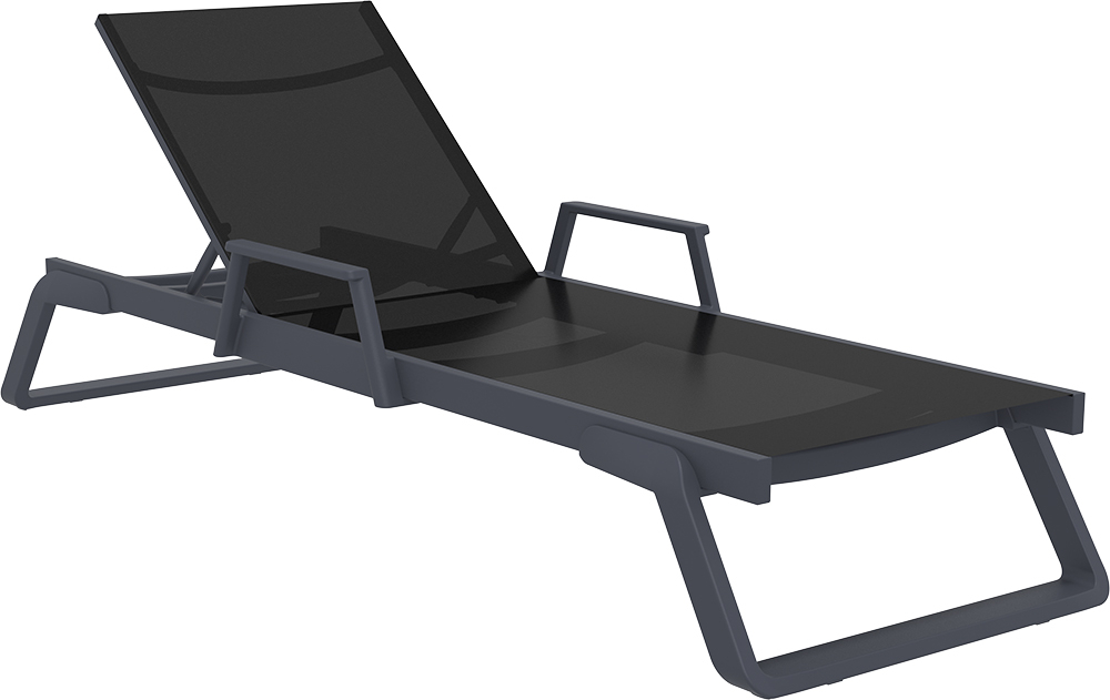 Комплект подлокотников для шезлонга Siesta Contract Tropic, темно-серый