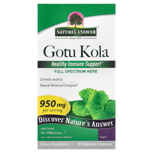 Nature's Answer, готу кола, 90 вегетарианских капсул (475 мг в 1 капсуле)