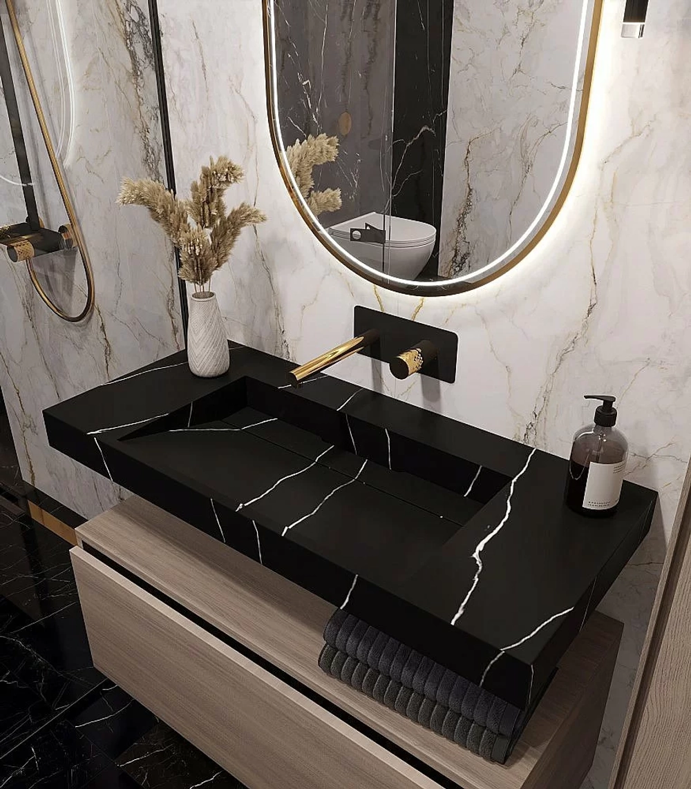 Тумба с раковиной Armadi Art Flat 120 светлый дуб