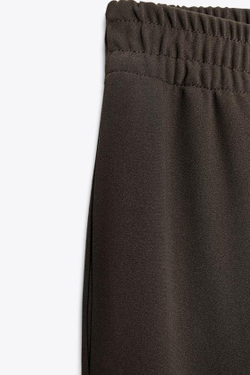 ZARA БРЮКИ WIDE LEG, КОРИЧНЕВЫЙ