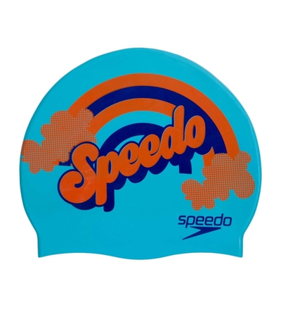 Шапочка для плавания силиконовая детская Speedo Junior Slogan Cap Aquamarine