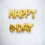 Гирлянда буквы 88 HAPPY B-DAY GOLD 59см Х 90см (воздух)