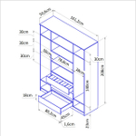 Шкаф 161х51х208, Марм, для одежды распашной 4 двери 3 ящика со штангой и полками, Dipriz