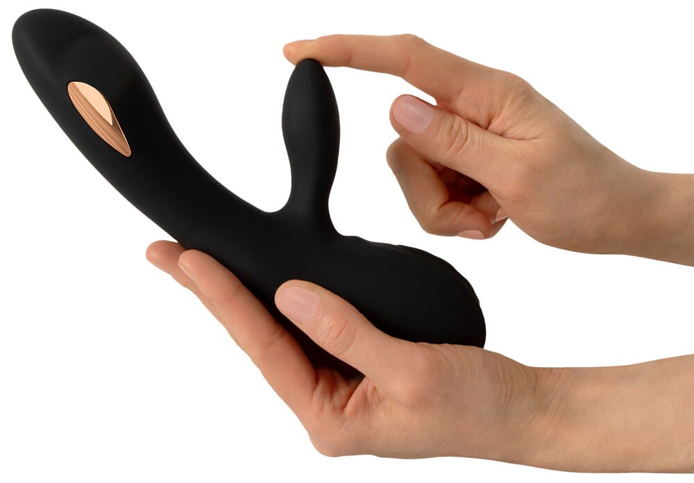 Черный вибратор-кролик с электростимуляцией E-Stim Rabbit Vibrator - 20,5 см. (Цвет: черный)