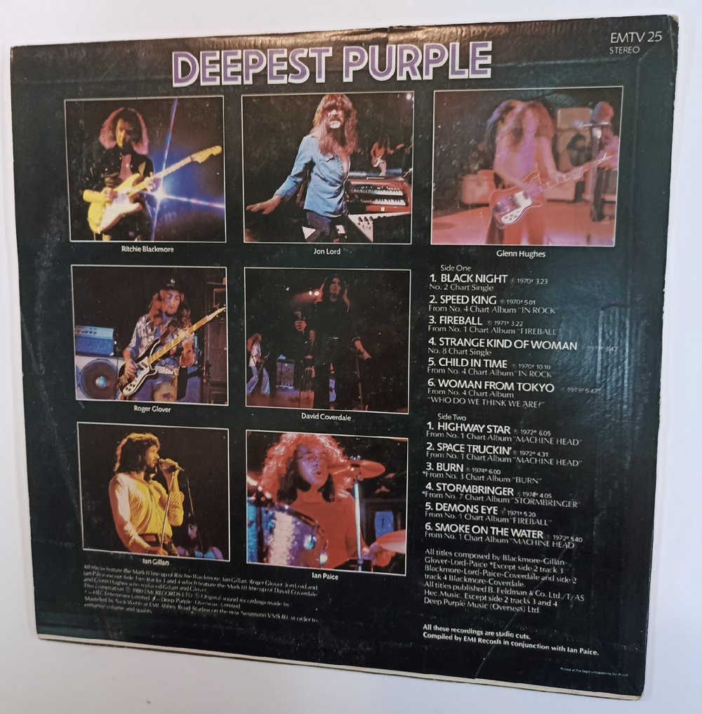 Deep Purple  Deepest Purple The Very Best Of Deep Purple (India 1980)