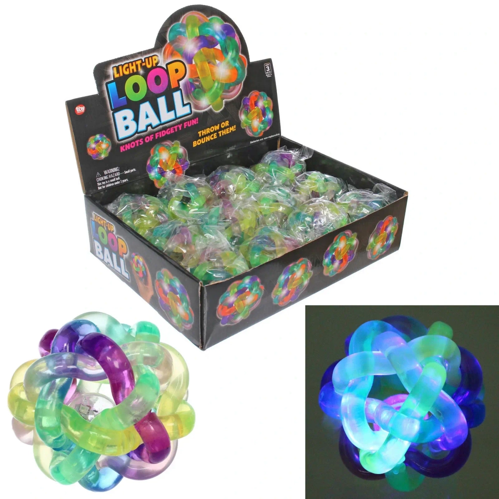 Мяч 6 см «Клубок» попрыгун, с подсветкой