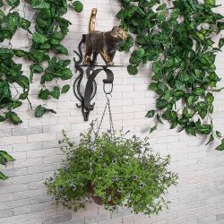 Кронштейн для цветов Кот Welcome Бронза