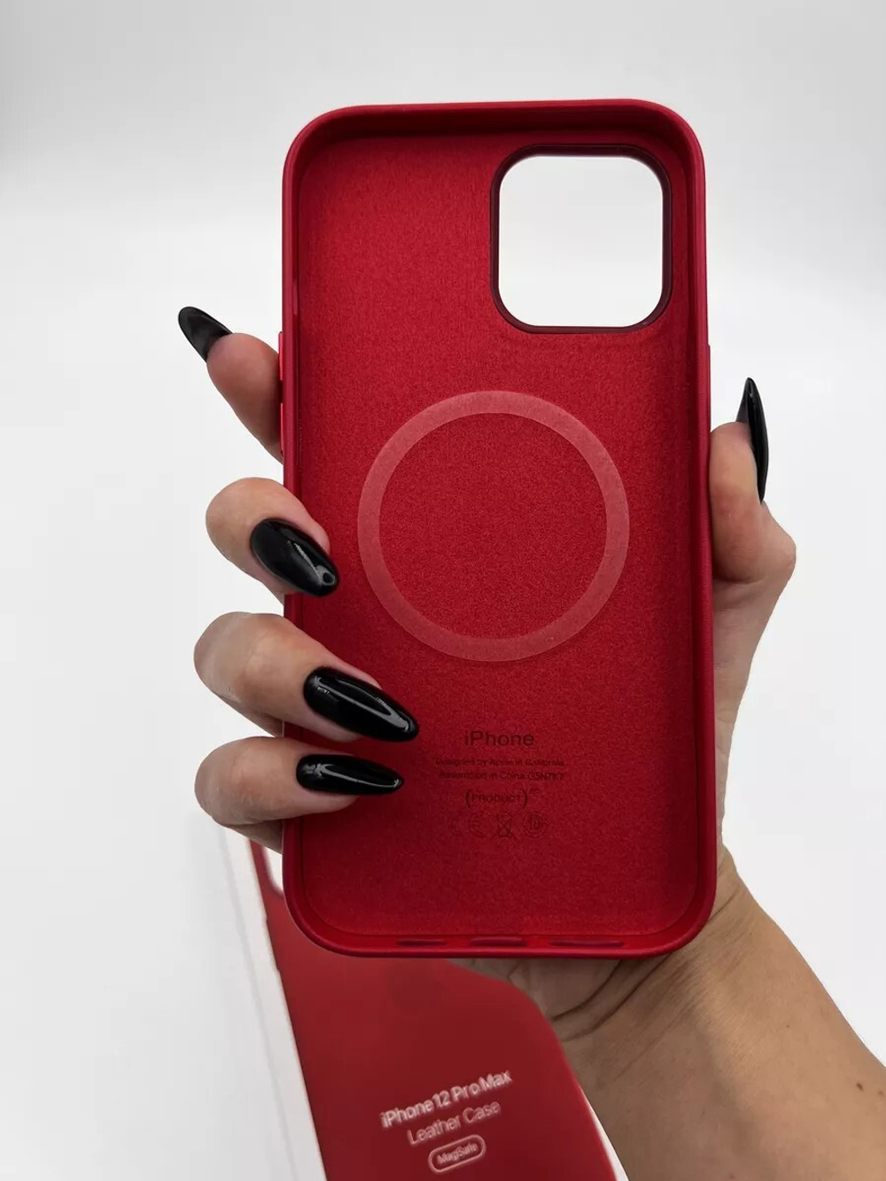 Кожаный чехол Leather Case iPhone 12 Pro Max, Red Красный