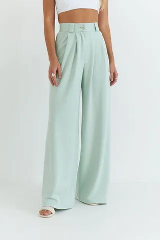Брюки палаццо мятного цвета