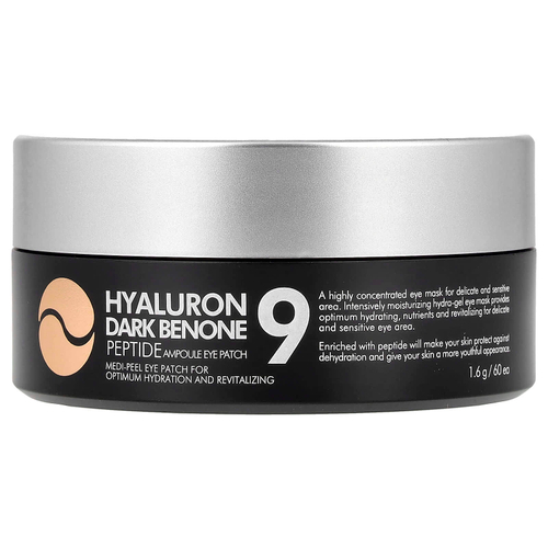 Medi-Peel, Hyaluron Dark Benone 9, пептидные ампульные патчи для глаз, 60 патчей