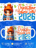Кружка новый год 2026, 330мл, 1шт