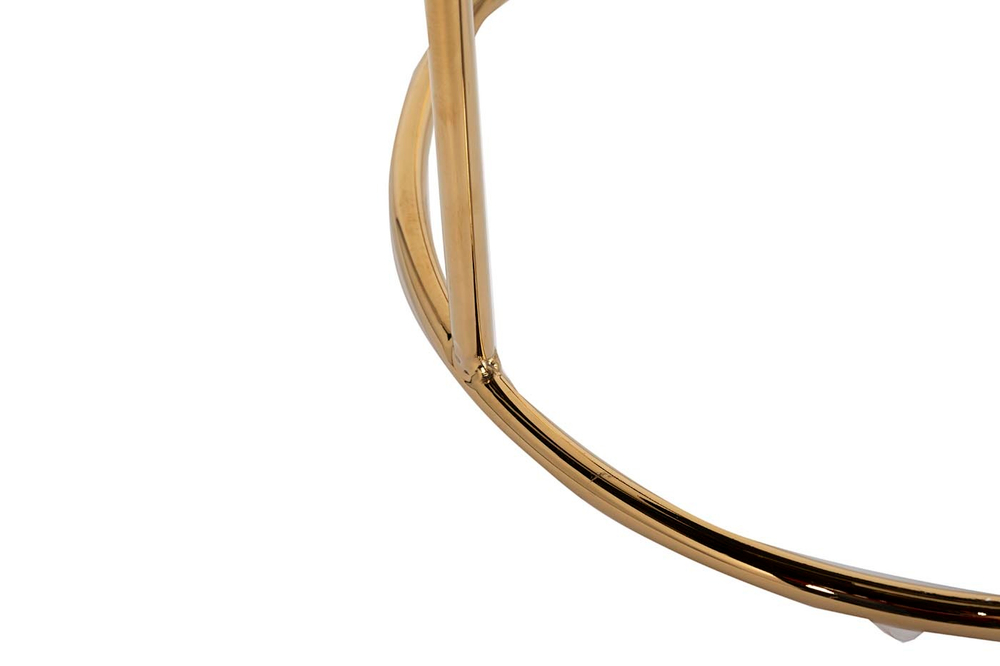 GY-BEN8178GOLD-BL Банкетка велюр черный/золото d38*45см