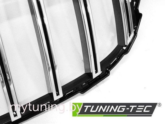 Решетка радиатора для Mercedes С-Class W205 (15-18) черная с хромом в стиле GT-R