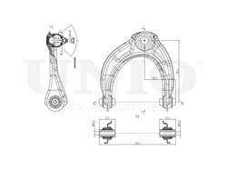 Рычаг подвески поперечный передний верхний правый UNIO SSP-40095