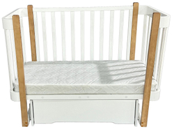 Детская кроватка Кедр Florencia 2 поперечный маятник c ящиком белый/бук