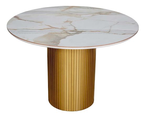 Стол DUBAI 90 Calacata gold gloss / опора шелк, золото