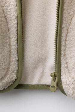 ZARA КУРТКА ИЗ ИСКУССТВЕННОЙ ОВЧИНЫ С ФЛИСОМ, ЭКРЮ