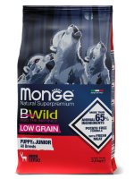 Сухой корм Monge Dog BWild LOW GRAIN Puppy & junior, для щенков, низкозерновой, из мяса оленя 2,5 кг