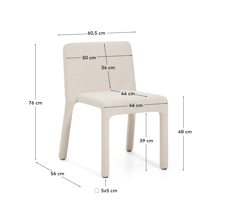 Штабелируемый стул Loria из бежевого шенилла