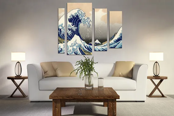 Модульная картина "Японская волна"