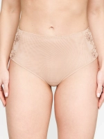 Трусы Zebra бразилиана с высокой линией талии (скин/бургундия)