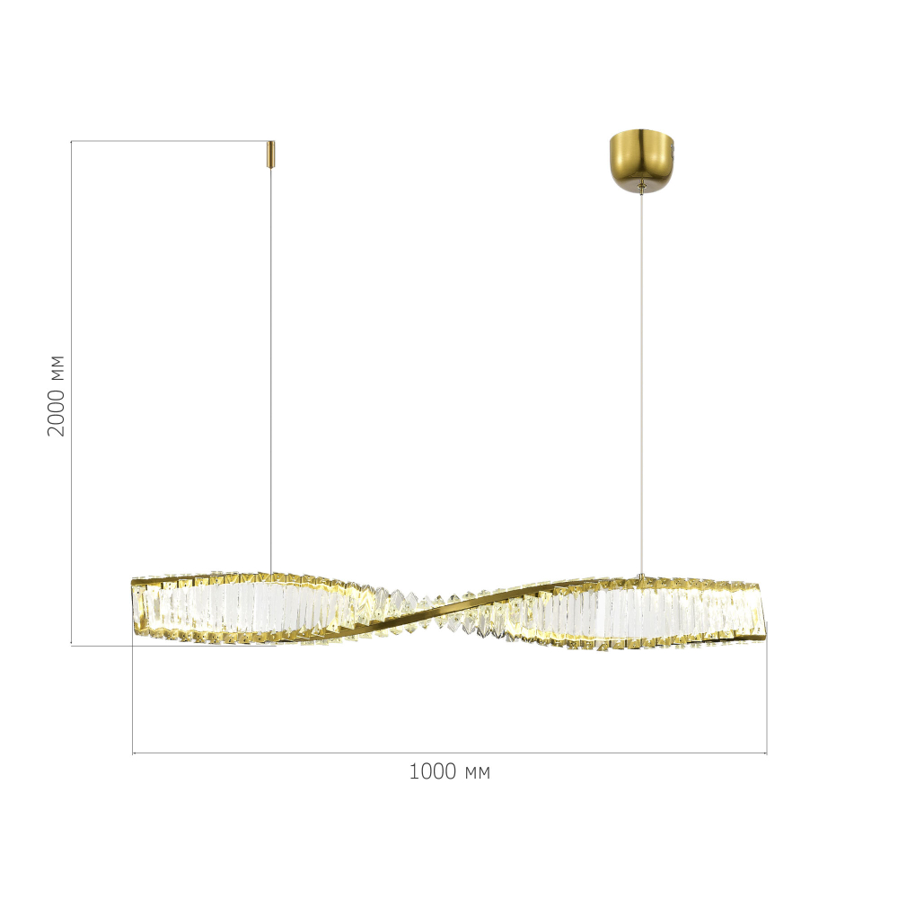 SL6205.323.01 Светильник подвесной ST-Luce Латунь/Прозрачный LED 1*25W 3000K ELICA